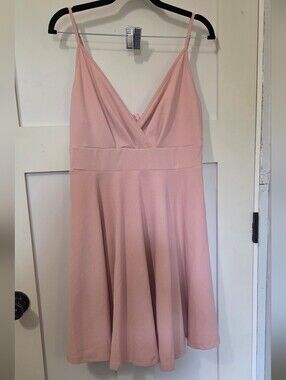 NWOT SHEIN Blush Pink Sleeveless V-Neck Mini Dress